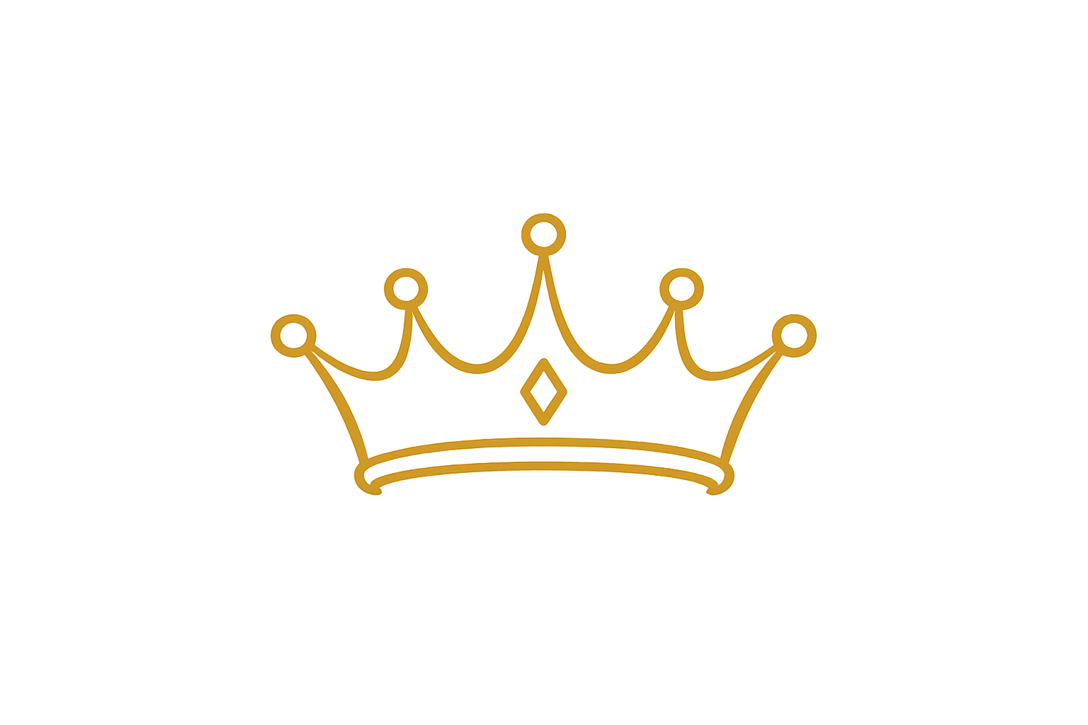 Icône minimaliste de couronne héraldique dorée sur fond blanc pour site premium de blasons familiaux.