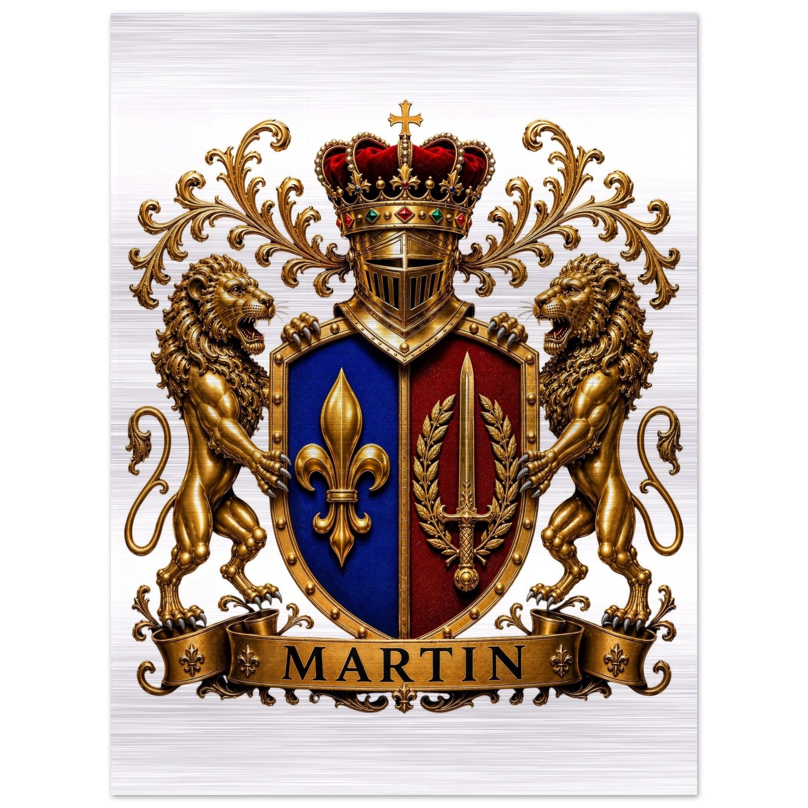 blason famille martin impression sur aluminium brosse 5a4963d1-5dfb-4291-a99c-60f0cccb355d