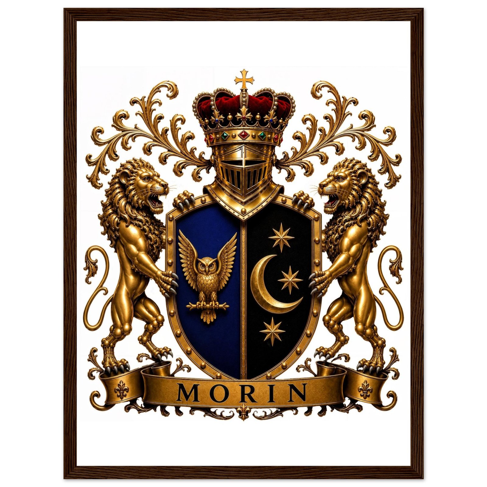 blason famille morin affiche encadree bois, papier mat 8c0588dd-e4b2-42b2-b999-e5beeb0126bd