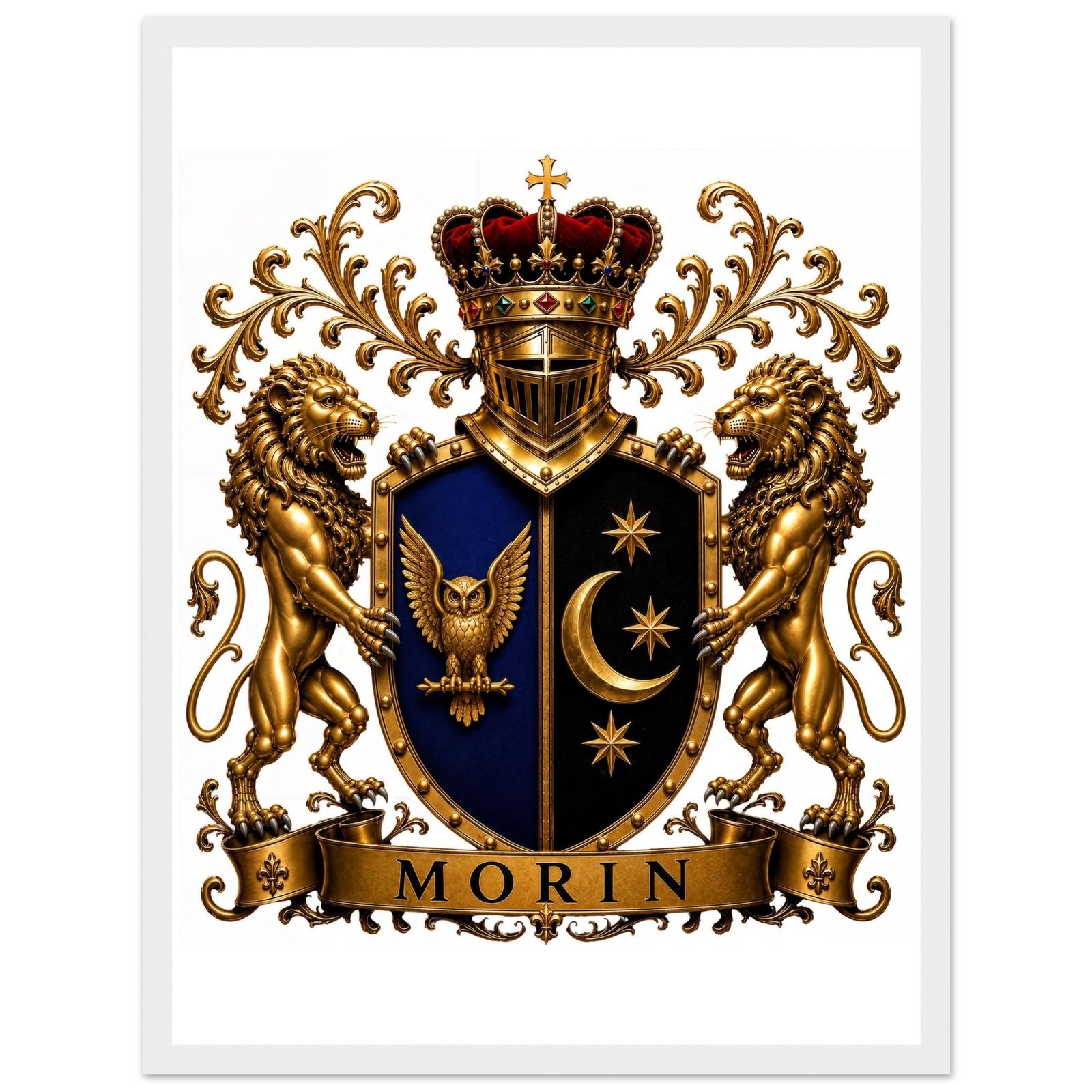blason famille morin affiche encadree bois, papier mat b044a335-f561-4f81-9cf9-b311e6c2d6d5