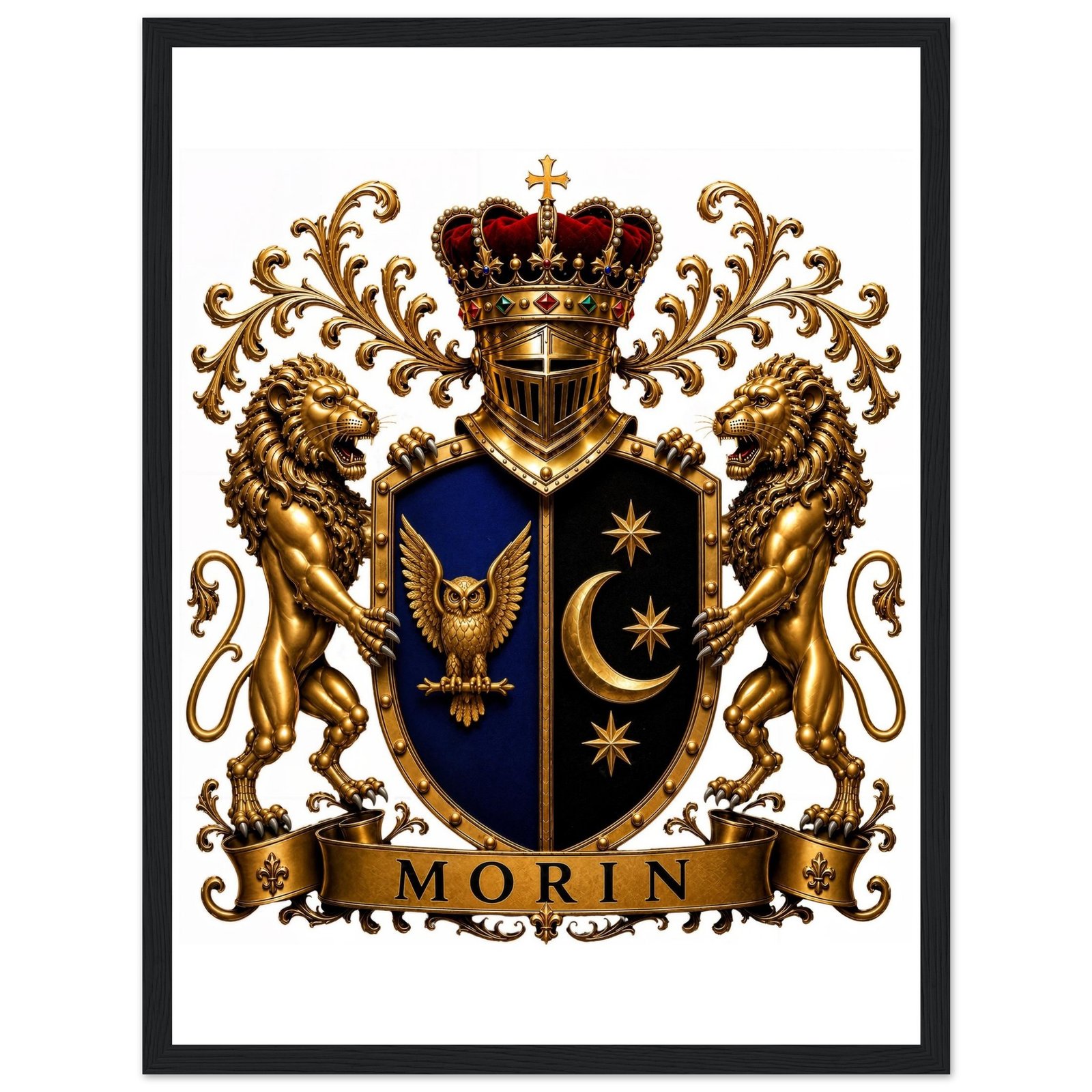 blason famille morin affiche encadree bois, papier mat b5aabffb-e8ab-4ac6-b1b8-8a453a10fe03